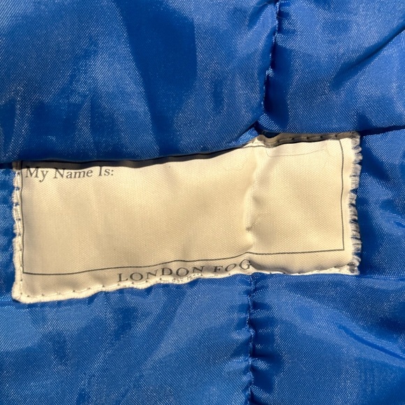 London Fog puffer coat plaid blue black winter hood zipper front jacket - Picture 2 of 13